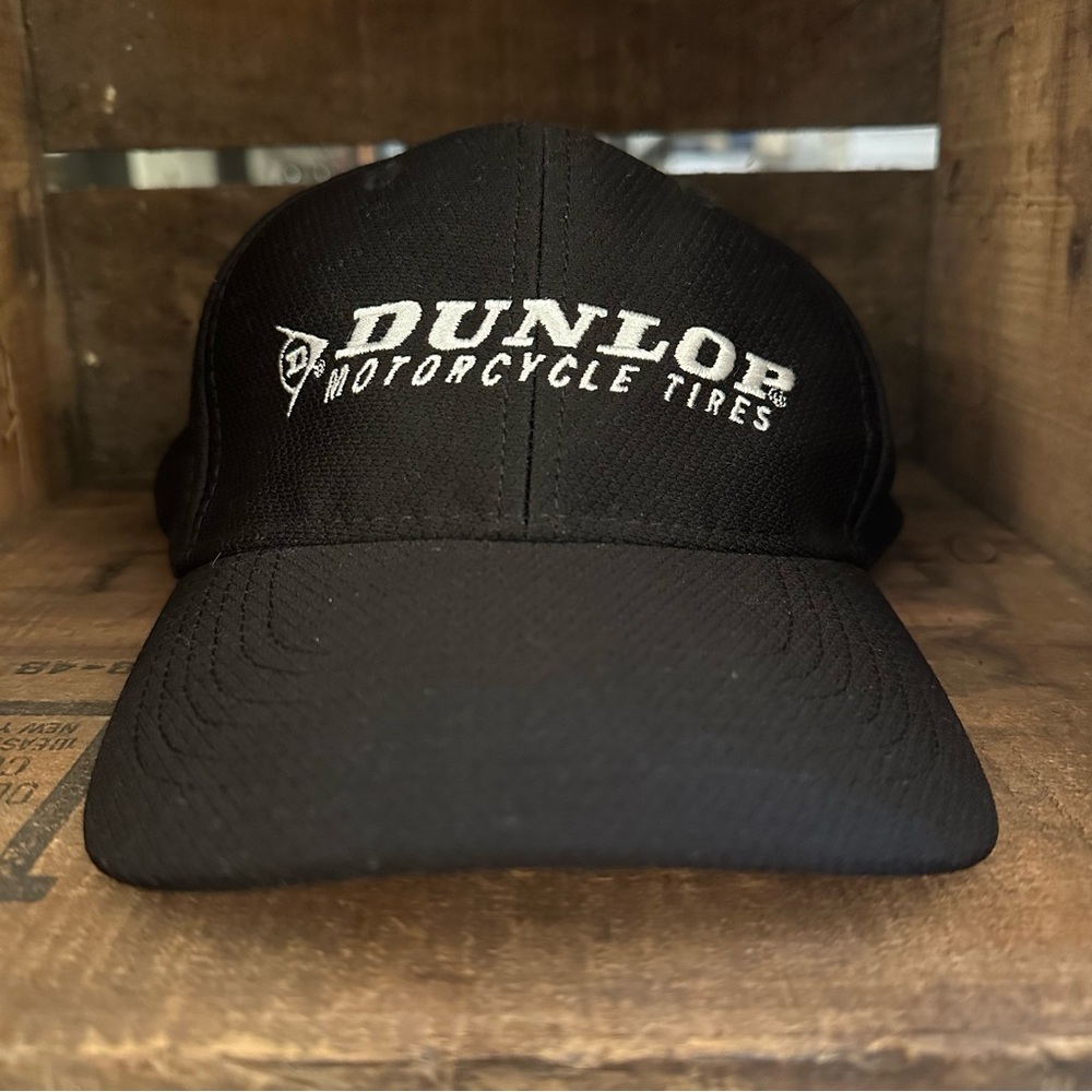Black Dunlop Motorcycle Tires Baseball Cap